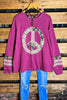 PEACE & LOVE 100% COTTON SWEATSHIRT IN PINK MAUVE