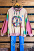 Free Spirit Comfy Soft Sweatshirt Peace & Love In Pink & Multi-Color