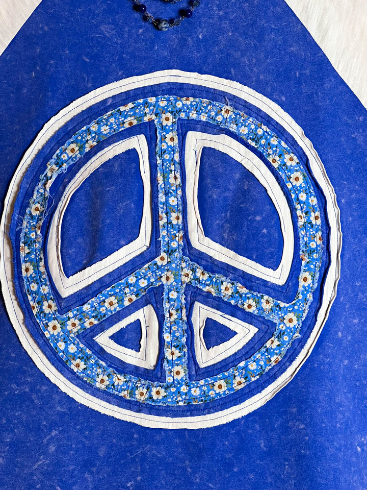 BLUE MOON  100% COTTON PEACE & LOVE SIGN TOP