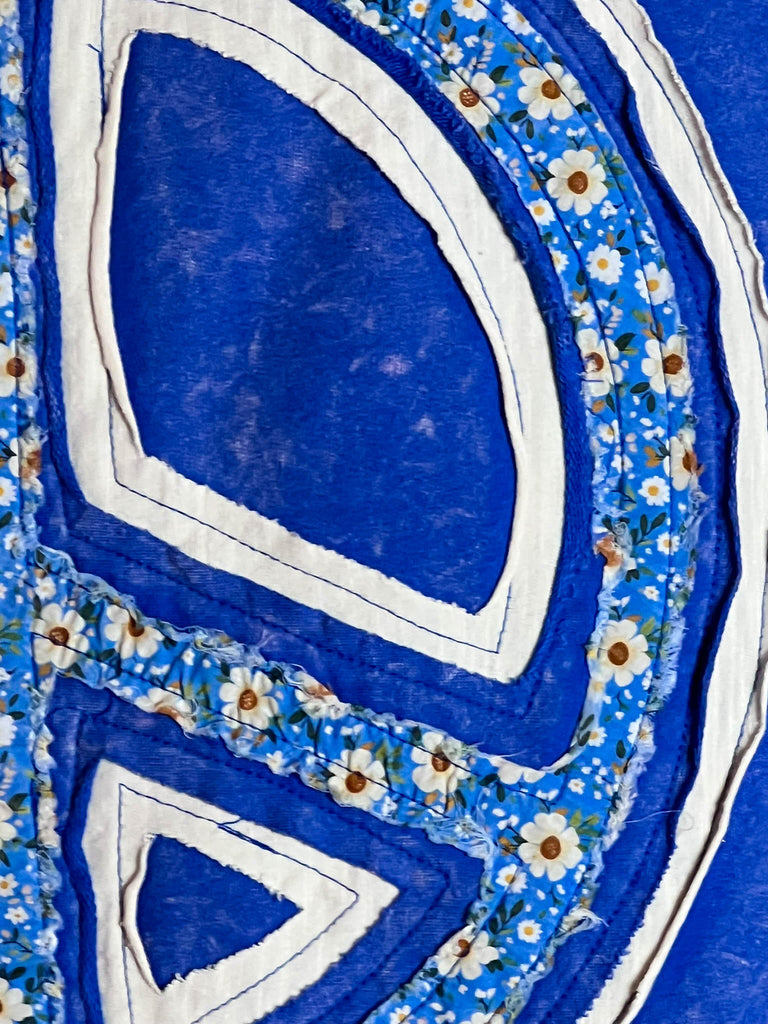 PEACE & LOVE SOUL 100% COTTON T-SWEATSHIRT IN BLUE