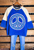 PEACE & LOVE SOUL 100% COTTON T-SWEATSHIRT IN BLUE