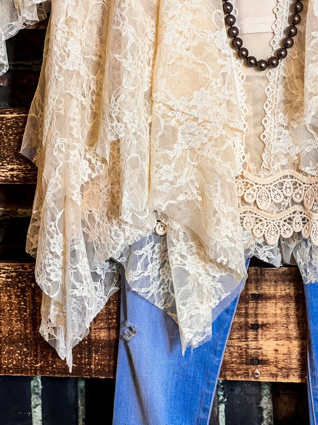 Something Magical Lace Jacket Cardigan - Natural Beige