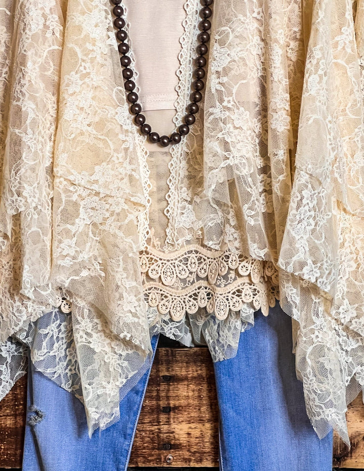 Something Magical Lace Jacket Cardigan - Natural Beige