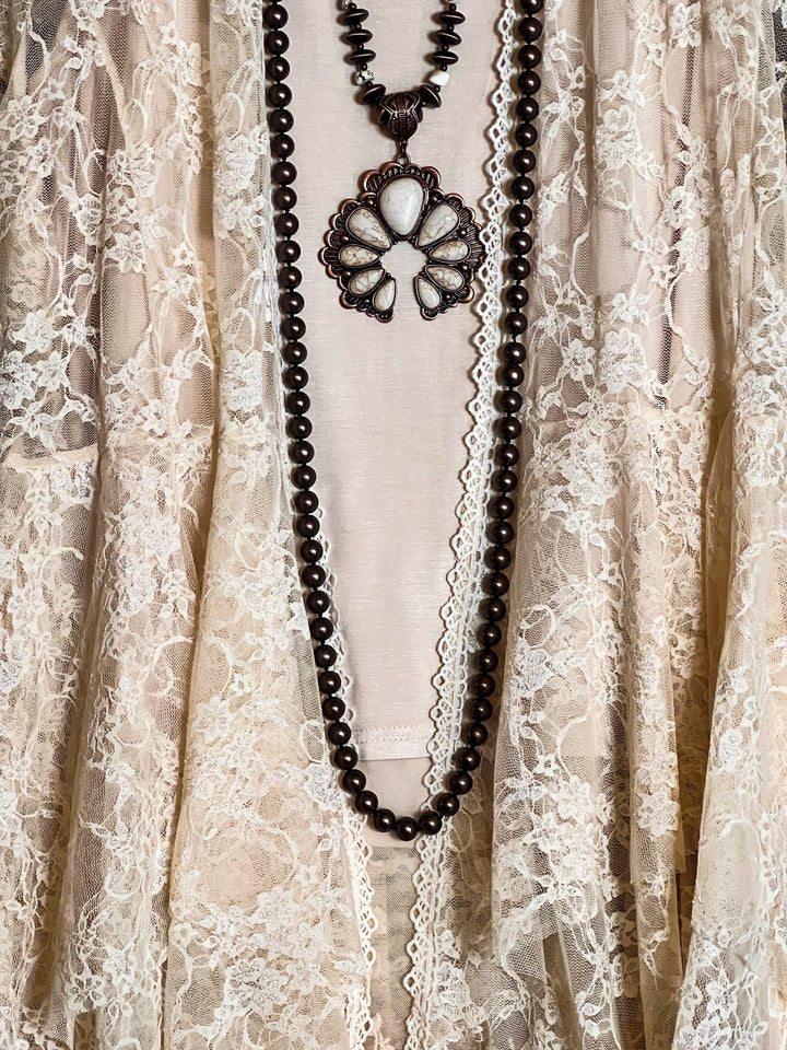 Something Magical Lace Jacket Cardigan - Natural Beige