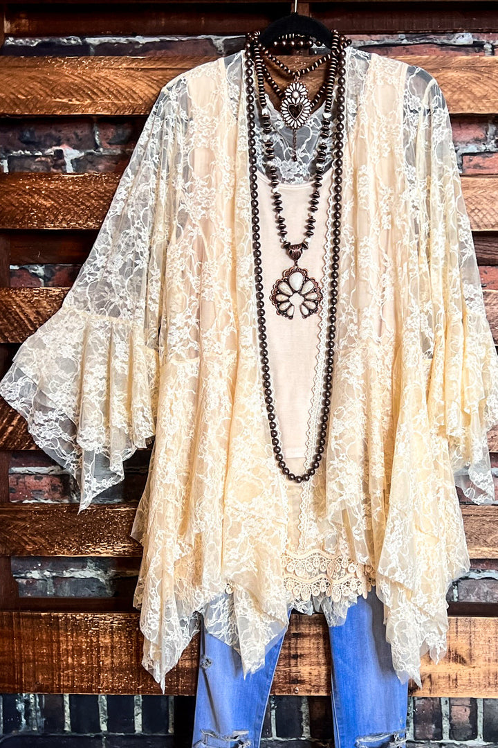 Something Magical Lace Jacket Cardigan - Natural Beige