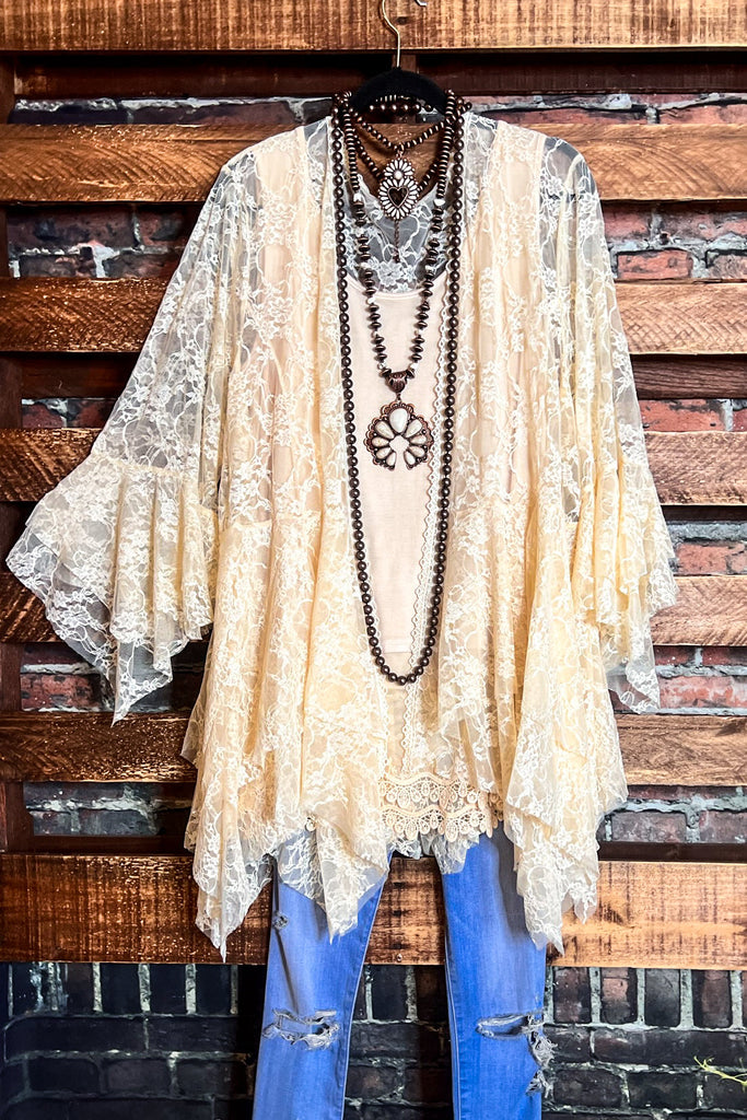 Something Magical Lace Cardigan in Natural BG