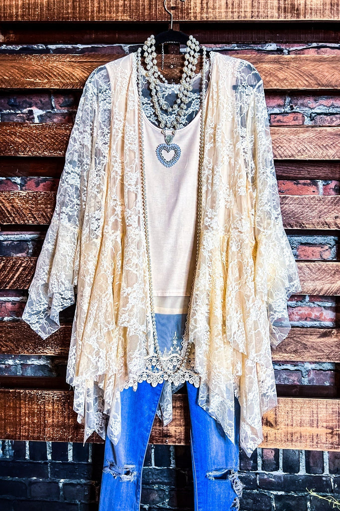 Something Magical Lace Cardigan in Natural BG