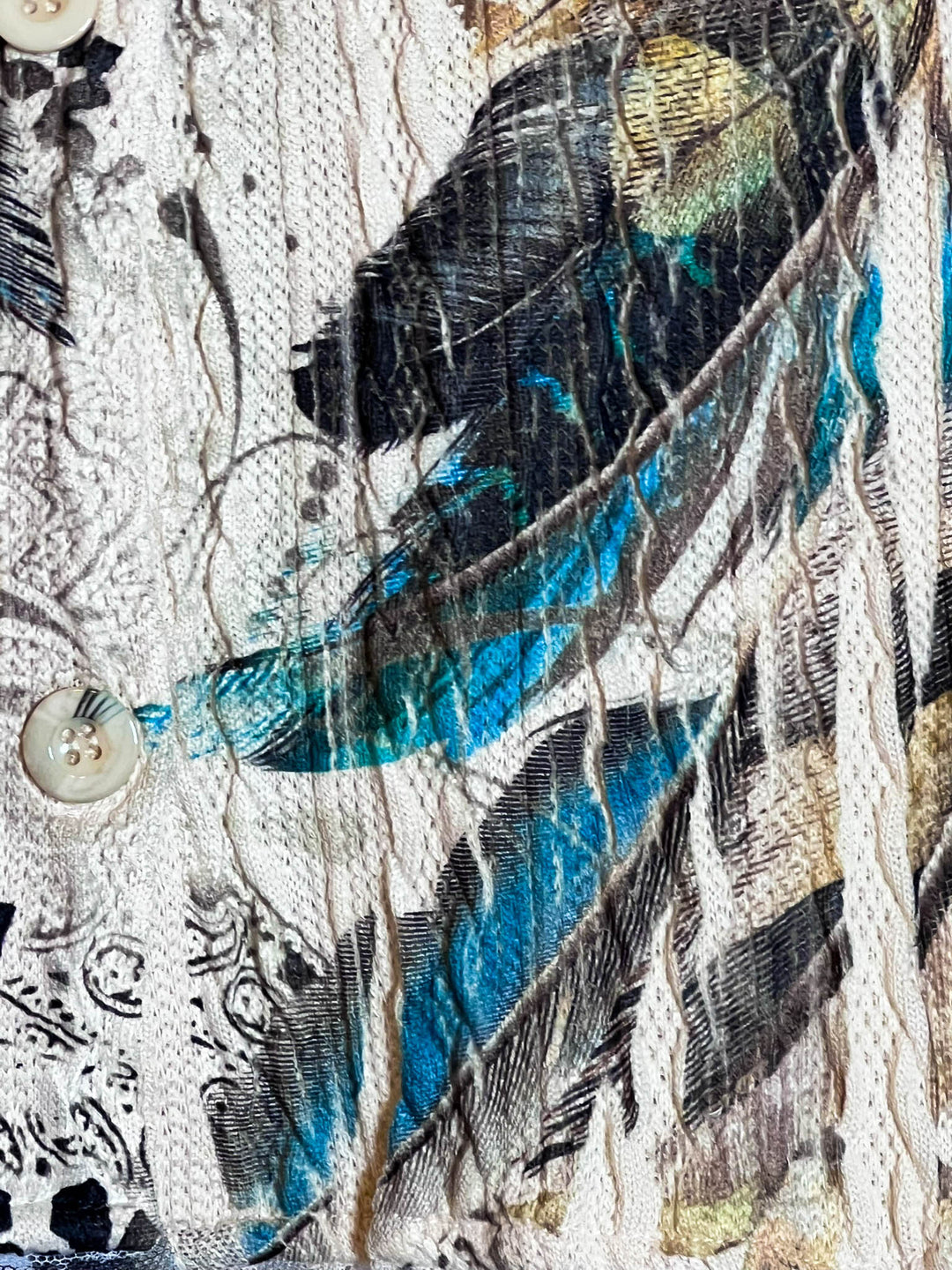 WONDER PARADISE LACE JACKET IN FLORAL & FEATHER PRINT