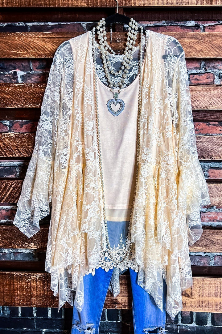 Something Magical Lace Jacket Cardigan - Natural Beige