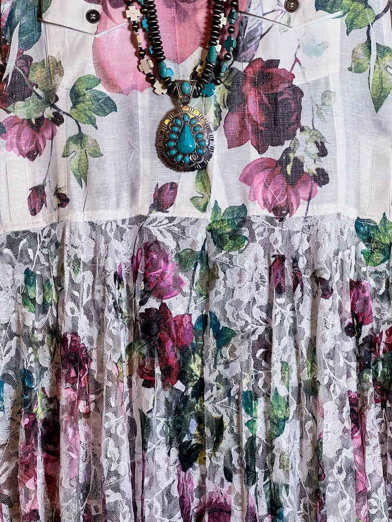 BEAUTIFUL KIND OF DAY FLORAL LACE LONG VEST
