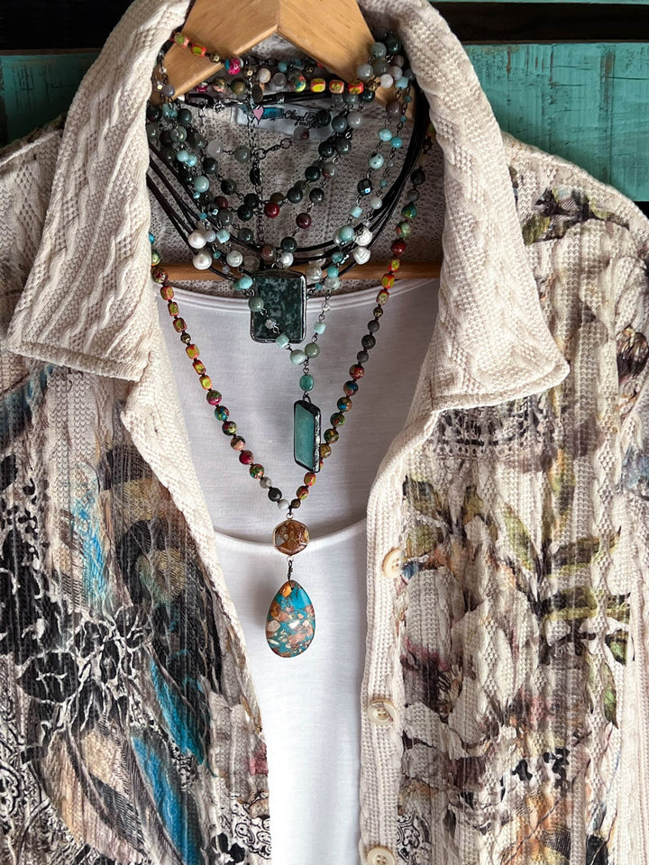 FEATHER WONDER PARADISE LACE JACKET IN MULTI-COLOR