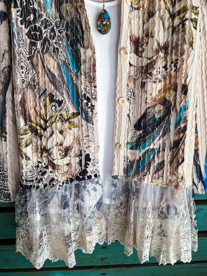FEATHER WONDER PARADISE LACE JACKET IN MULTI-COLOR