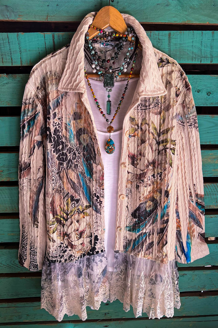 FEATHER WONDER PARADISE LACE JACKET IN MULTI-COLOR