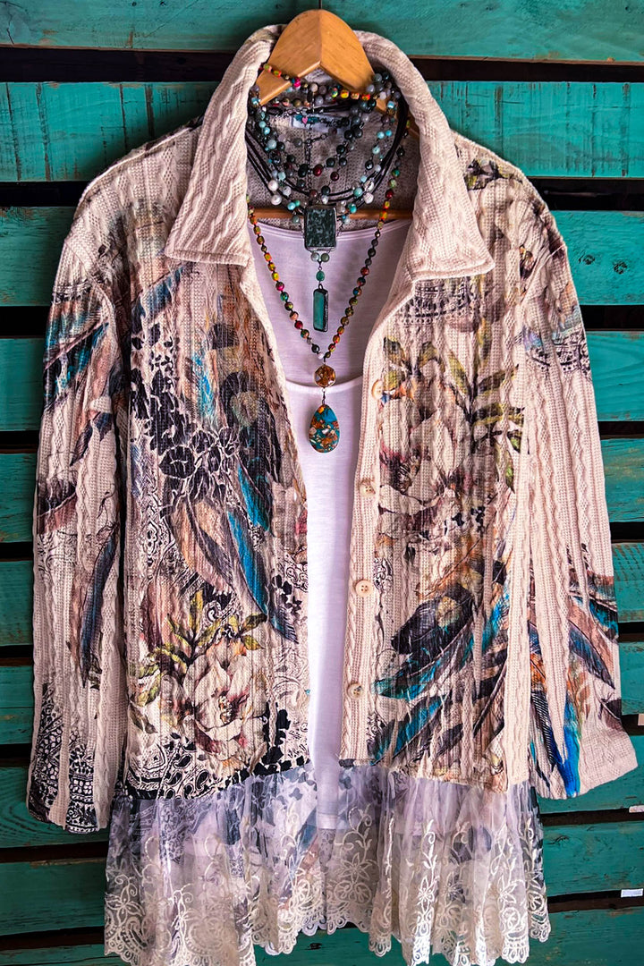 FEATHER WONDER PARADISE LACE JACKET IN MULTI-COLOR