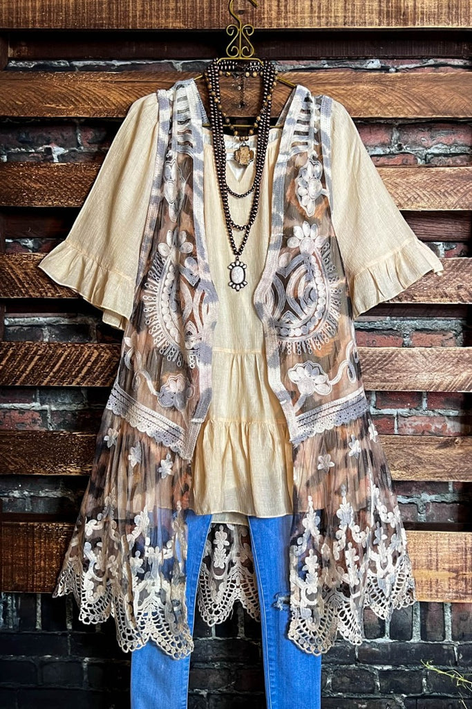 Feel the Magic Fab Leopard Print Lace Vest