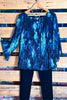 CELEBRATE YOURSELF BLOUSE IN BLUE & GREEN