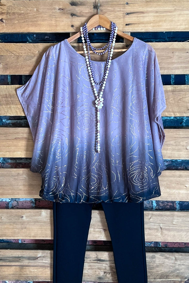 GLAMOROUS CELEBRATION  BLOUSE IN MAUVE TONES