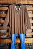 FOREVER PERFECTLY SIMPLE & OVERSIZED T-TUNIC IN MOCHA