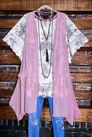 Best of My Love Roses Taupe Boho Vest