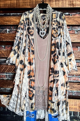 Enchanting Memory Vintage Inspired Lace Duster in Black & Natural