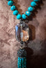 MAGICAL ENERGY CRYSTAL TURQUOISE AQUA LONG NECKLACE