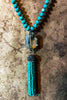 MAGICAL ENERGY CRYSTAL TURQUOISE AQUA LONG NECKLACE