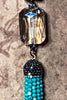 MAGICAL ENERGY CRYSTAL TURQUOISE AQUA LONG NECKLACE