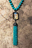 MAGICAL ENERGY CRYSTAL TURQUOISE AQUA LONG NECKLACE