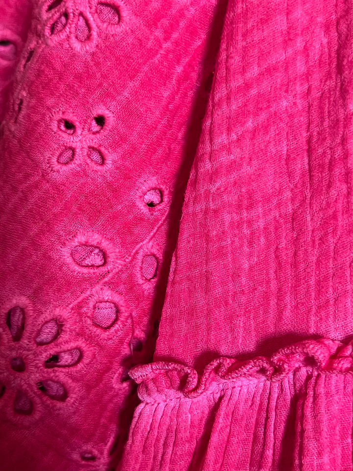 ALL THE PRETTY THINGS 100% COTTON DRESS IN STRAWBERRY PINK