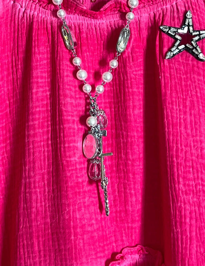 ALL THE PRETTY THINGS 100% COTTON DRESS IN STRAWBERRY PINK