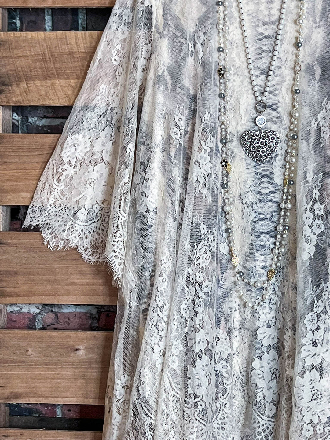 Made You Look Lace Sheer Tunic in Beige