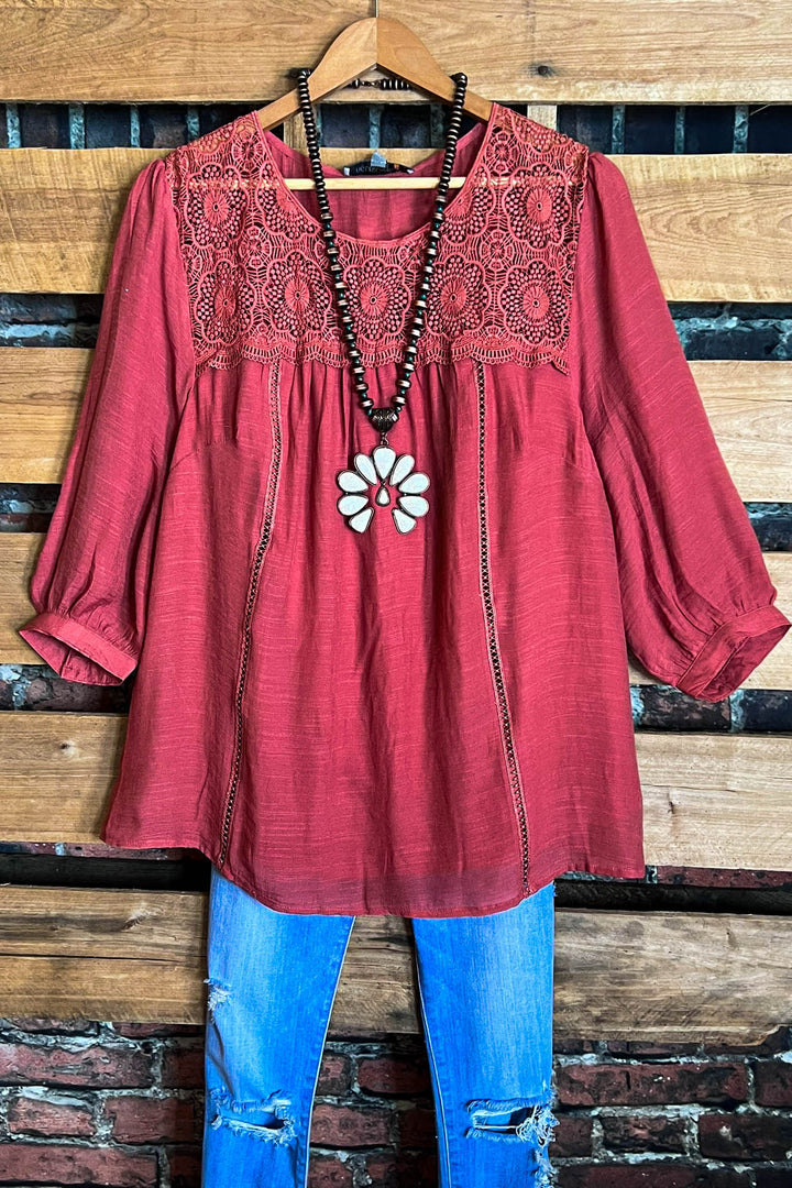 You Are My Forever Love Top in Rust
