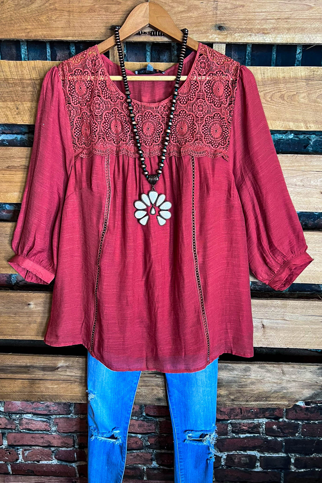 You Are My Forever Love Top in Rust
