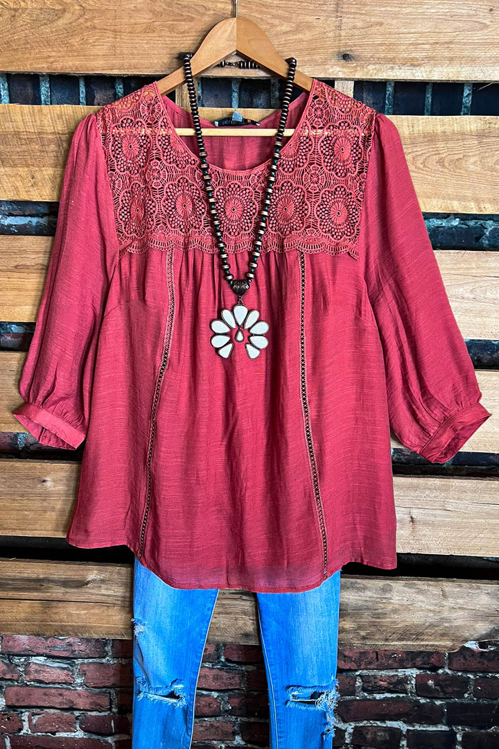 You Are My Forever Love Top in Rust