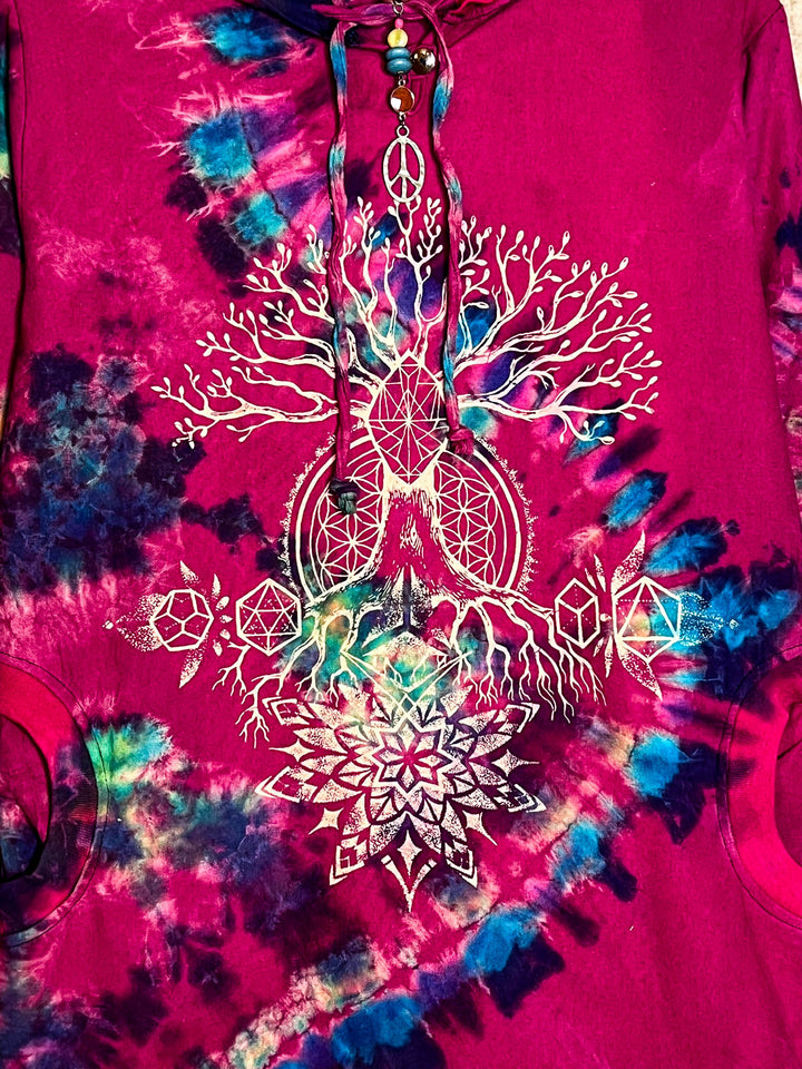 6-12 Size -The Tree of Life Hoodie Sweater 100% Cotton in Red-----------Sale