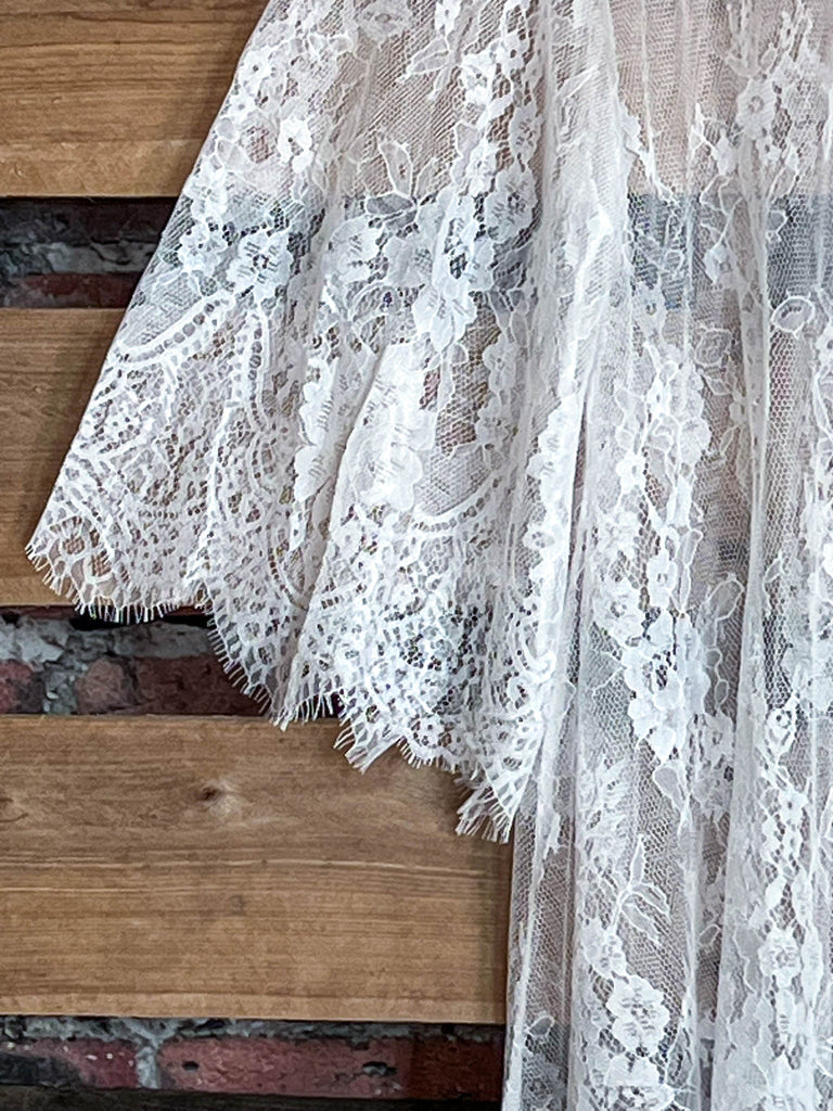 Made You Look Lace Sheer Tunic in White