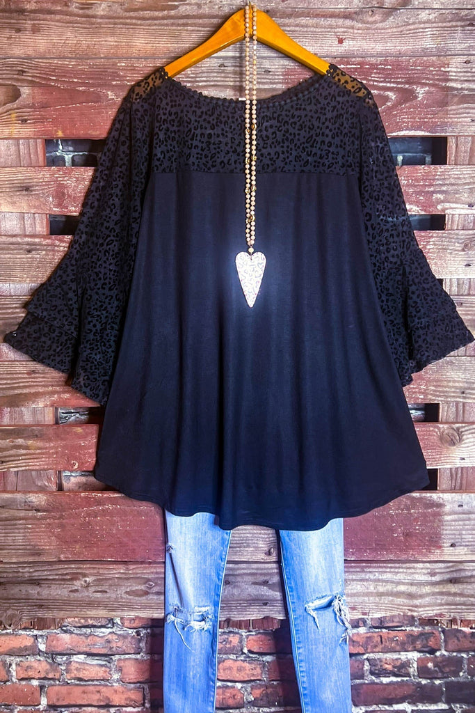 An Absolute Treasure Black Leopard Print Tunic