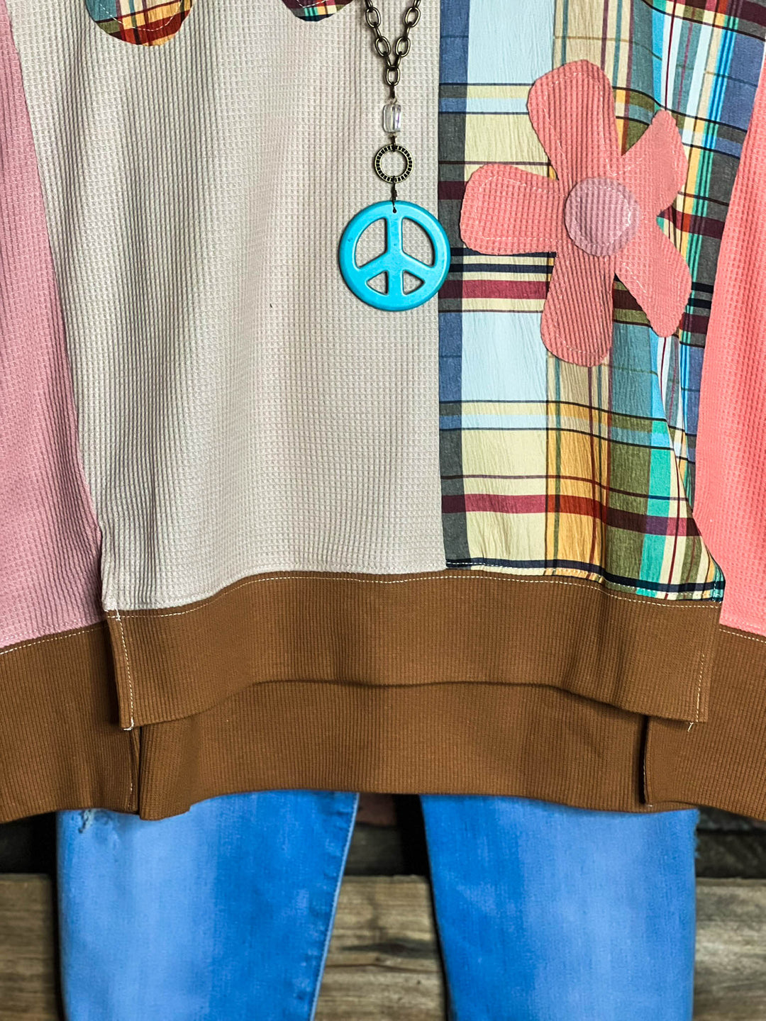 A Good Feeling Artisan Flowers Patch Sweatshirt in Multi-Color