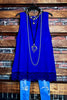 SWEETER THAN HONEY ROYAL BLUE LACE SLIP DRESS EXTENDER TOP