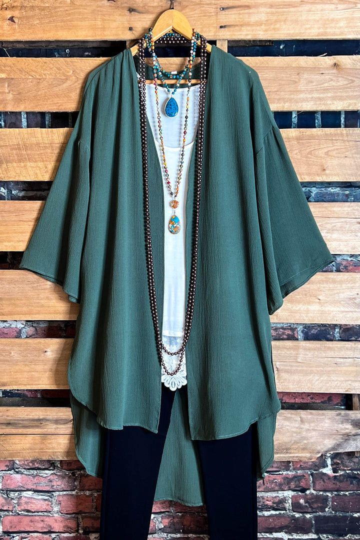 Go Your Own Way Olive Green Kimono