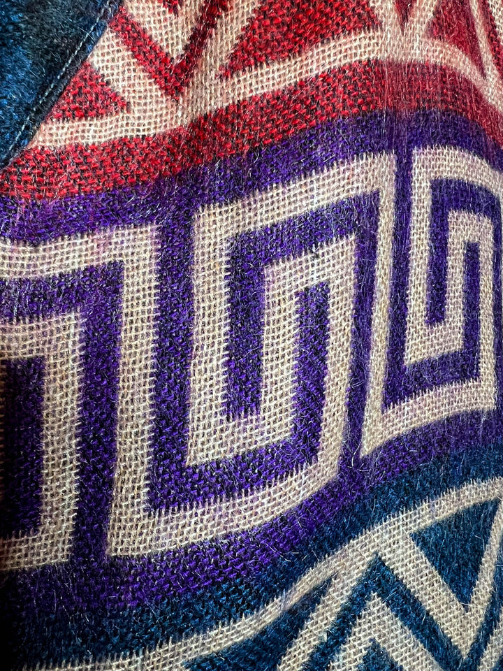 Hoodie Quilted Knit Jacket in Blue, Purple & Multi------Sale