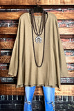 ALL FOR THE BEST OVERSIZED BRUSHED SOFT TUNIC IN KHAKI
