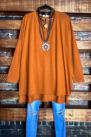 LOVE YOU IS EASY PAISLEY HACCI SOFT TUNIC IN BROWN & MULTI