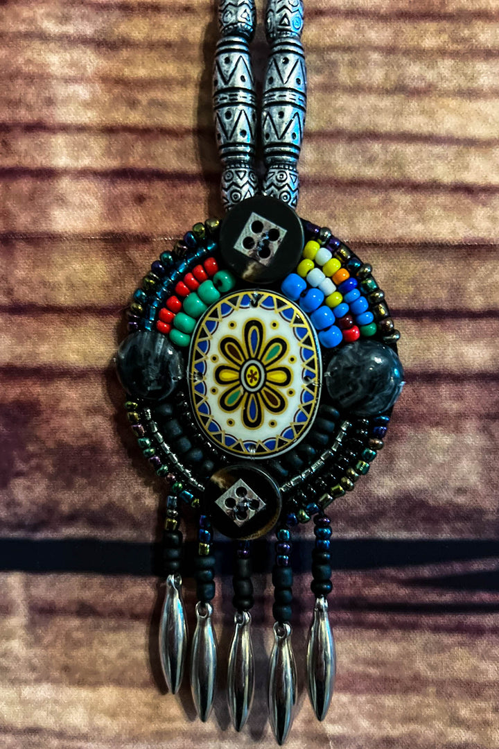 BOHO-HIPPIE ART NECKLACE  MULTI-COLOR-------SALE