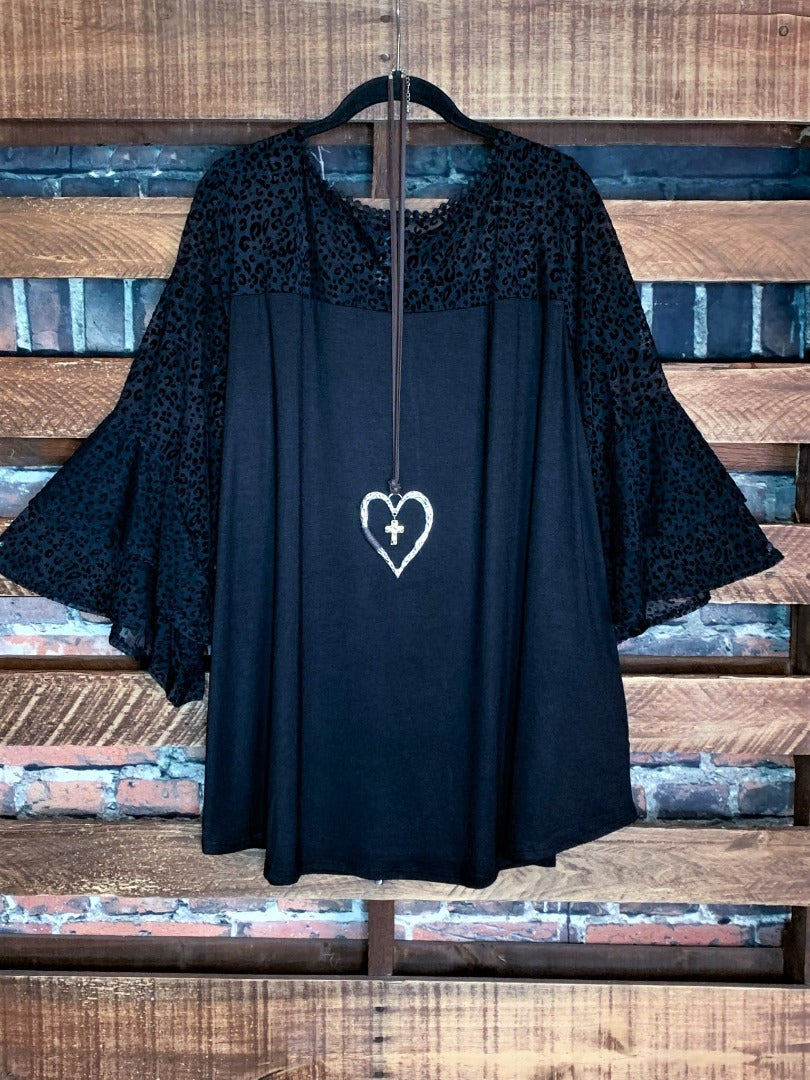 An Absolute Treasure Black Leopard Print Tunic