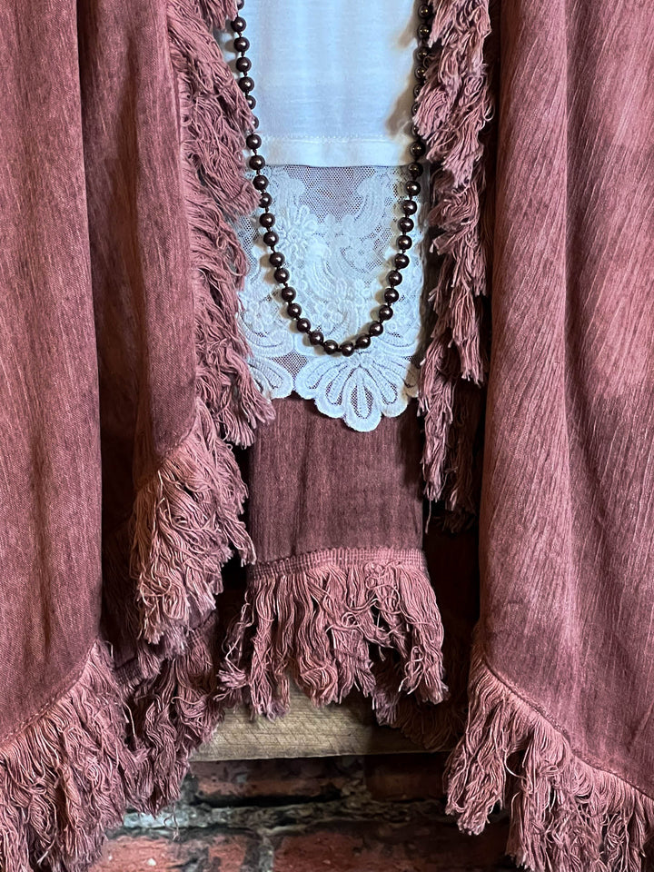 BOHEMIAN SOUL GAUZE PEASANT 100% COTTON KIMONO MOROCCAN CLAY