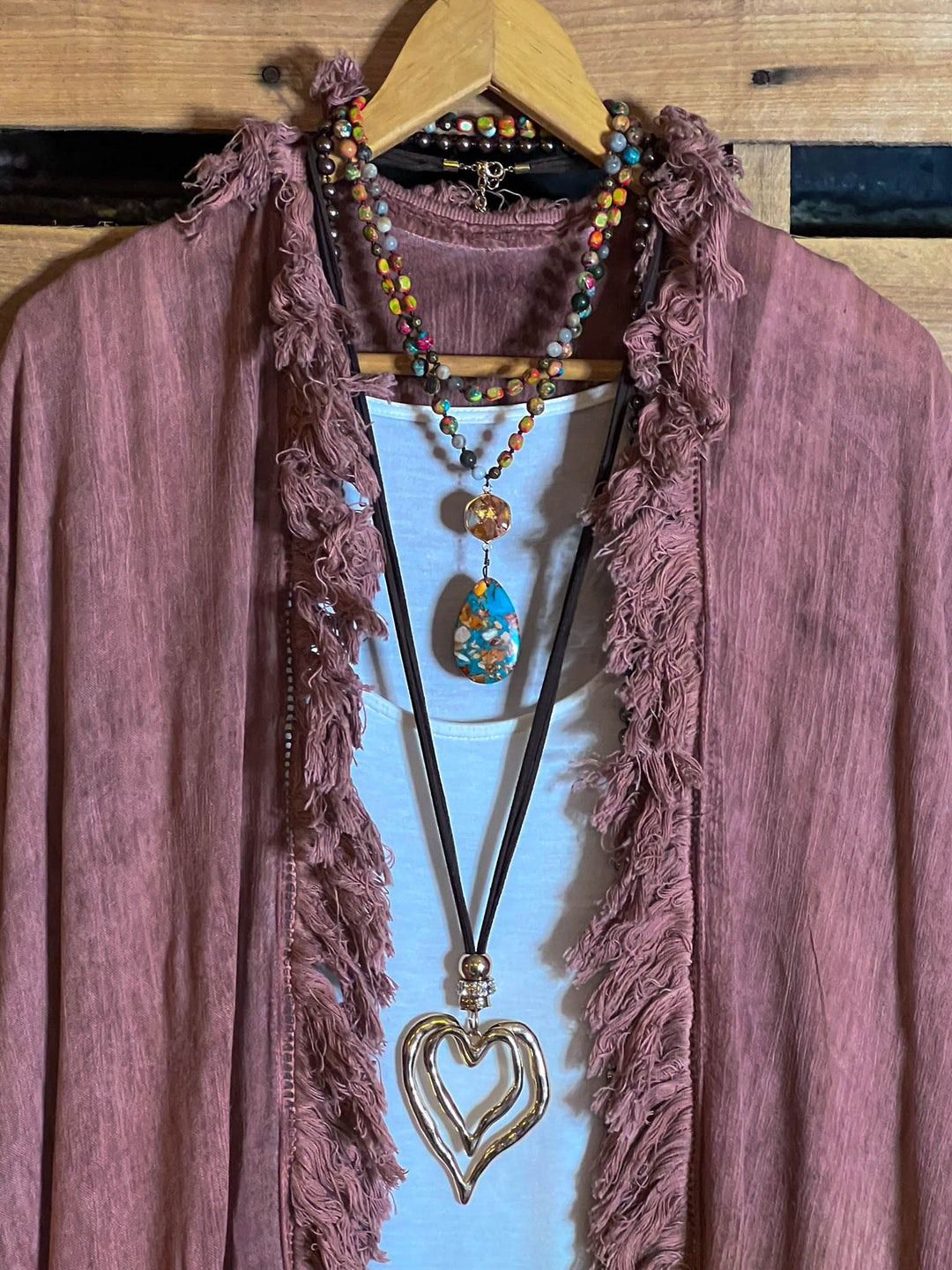 BOHEMIAN SOUL GAUZE PEASANT 100% COTTON KIMONO MOROCCAN CLAY