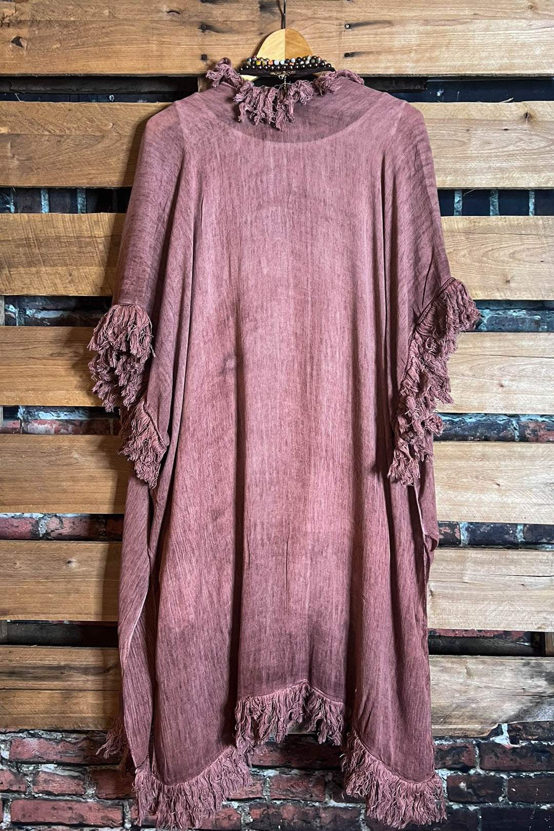 BOHEMIAN SOUL GAUZE PEASANT 100% COTTON KIMONO MOROCCAN CLAY