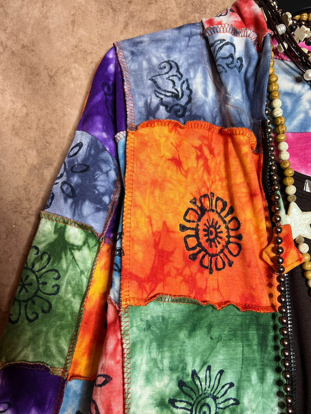 100% Cotton Patchwork Hooded Jacket Multi-Color----Sale