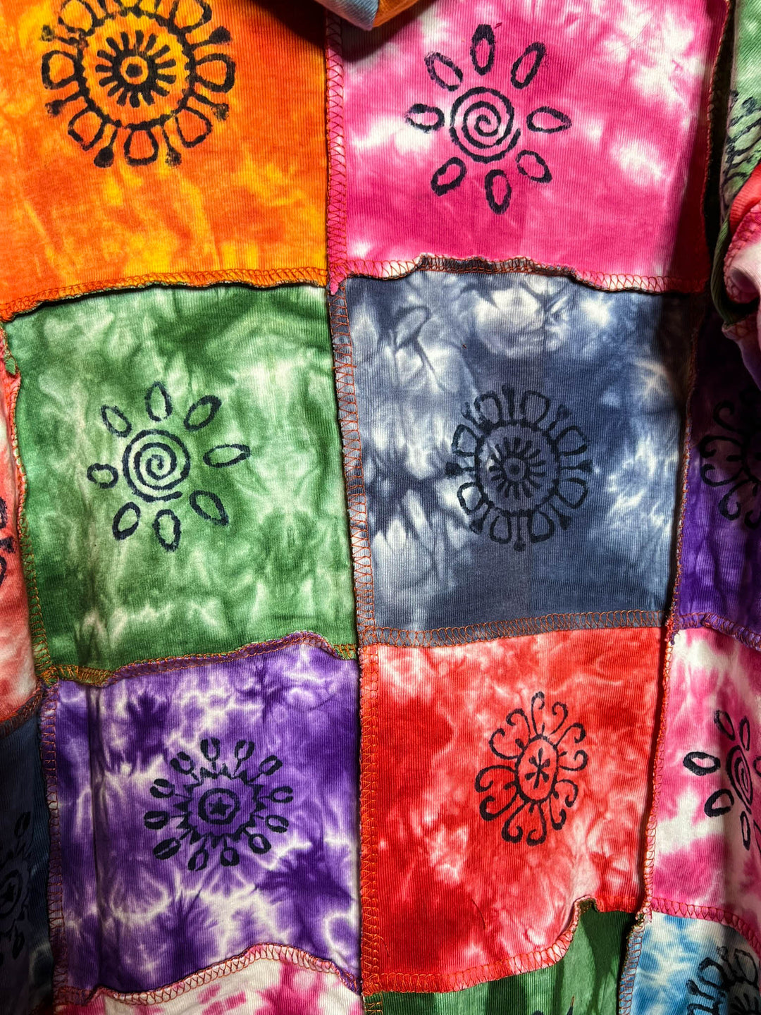100% Cotton Patchwork Hooded Jacket Multi-Color----Sale